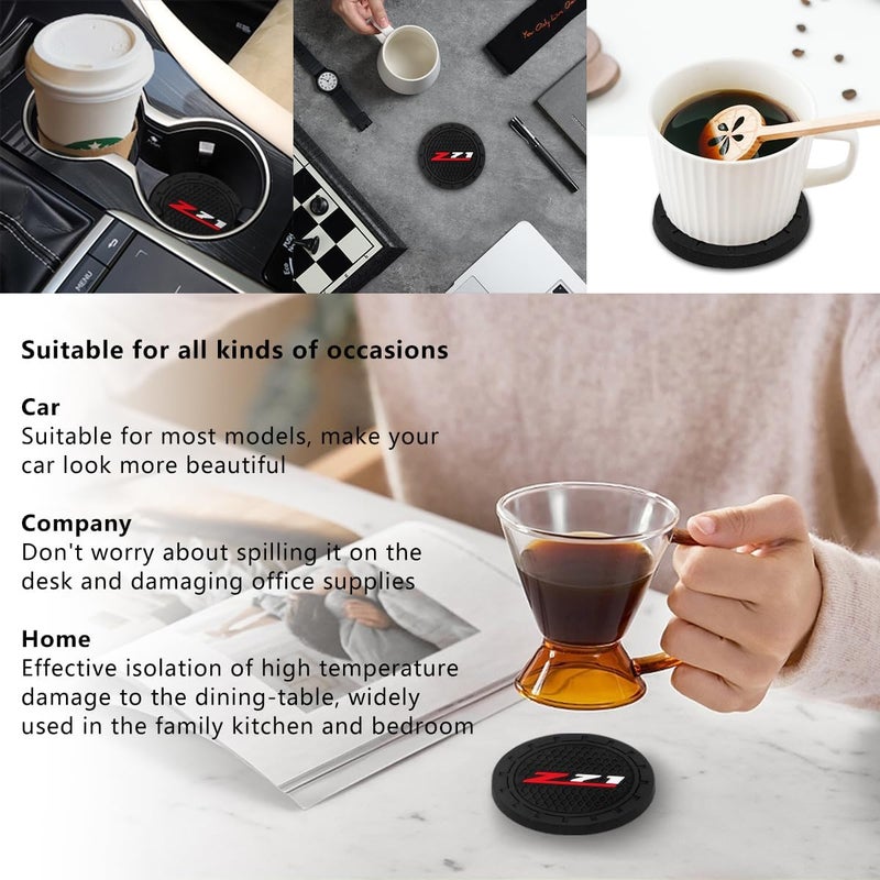 BFIVEANTE Car Cup Holder Coaster for Chevrolet Z71,Silicone Cupholder Coaster,Car Interior Accessories,2.76 Inch 2 Pieces - Image 5